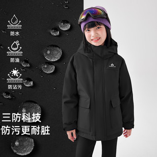 拓路者加厚抗寒三防面料儿童羽绒服男童女童防风防水户外保暖外套