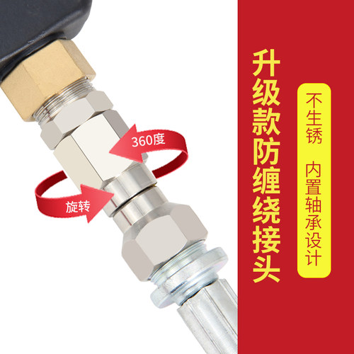 高压水枪不锈钢内轴承360度旋转防缠绕接头清洗机高压水管防打结 - 封面
