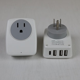 中国台湾插座无线美标扩展器转换器美式美国type-c充电口3USB排插