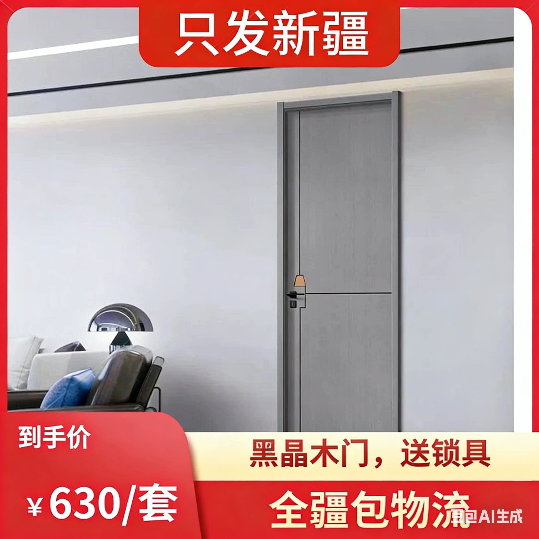 全新疆发货实木复合木门厂家直销图片