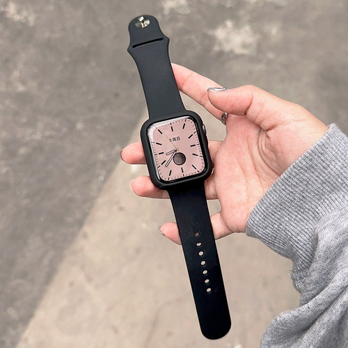 黑色硅胶运动se保护壳表带