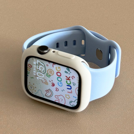拼色软壳硅胶iwatch表带小众se适用s9苹果applewatch手表10保护壳