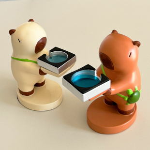 可爱卡皮巴拉树脂充电支架适用华为苹果手表iwatch底座GT3摆件GT4