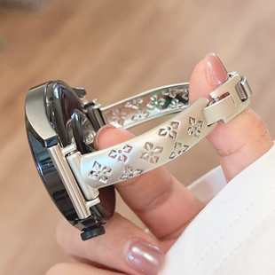 镂空荆棘花金属手镯GT6适用华为GT5手表watch4pro苹果s11表带小米