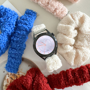 羊羔毛弹力秋冬毛绒GT4适用gt2华为GT3手表watch4pro表带荣耀小米