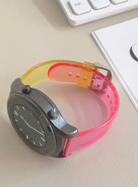 果冻透明适用华为手表gt5新款GT3夏天watch3表带4pro硅胶22通用20