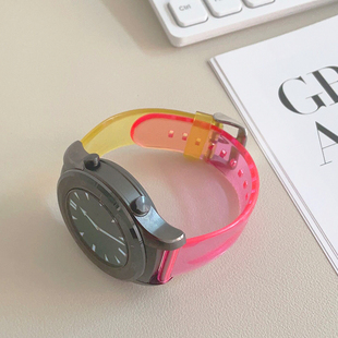 果冻透明适用华为手表gt5新款GT3夏天watch3表带4pro硅胶22通用20