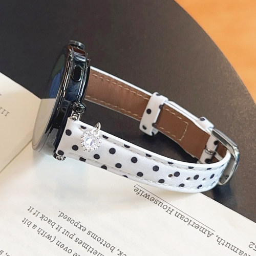 波点黑色圆点皮革小蛮腰表带