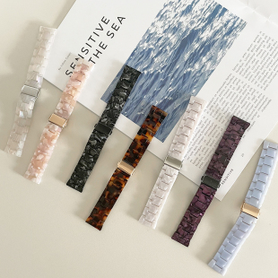 琥珀玳瑁链条表带新款 适用华为手表gt2夏天GT3小众watch4pro小米3