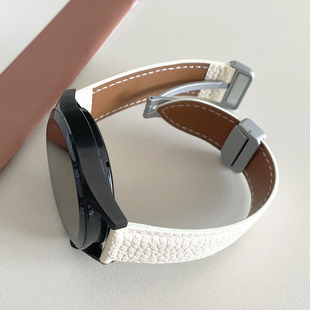 荔枝纹皮革磁吸新款 GT适用gt2华为手表GT3表带watch4pro荣耀Magic