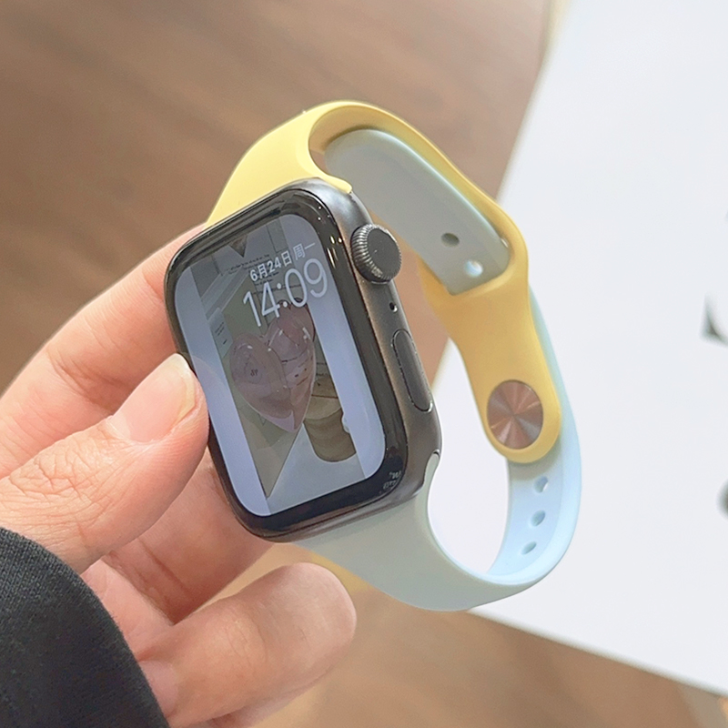 瘦身硅胶小蛮腰拼色iwatch表带