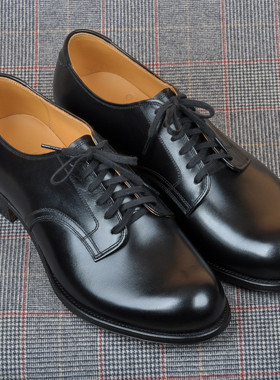 MTO定制 JIMJUN 黑色德比系带皮鞋 手工定制美式皮底皮鞋男鞋