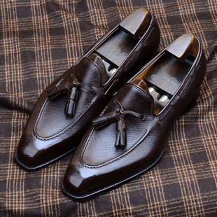 JIMJUN 流苏乐福Tassel loafer 手工定制固特异透气琴底商务男鞋