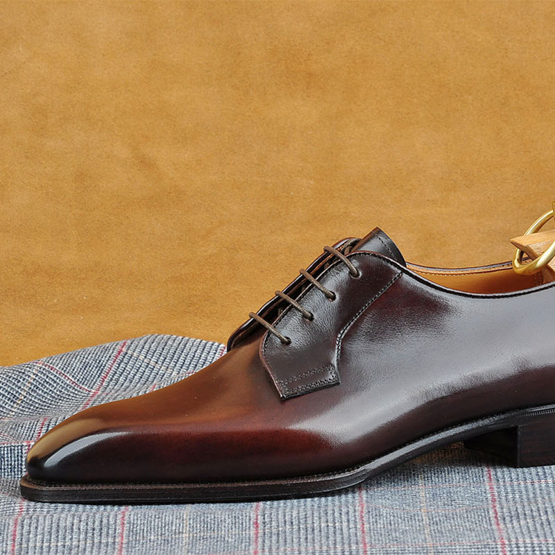 JIMJUN Derby 德比商务正装男士鞋子 手工鞋定制皮鞋固特异男鞋