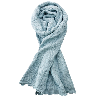 东润莲品牌原创纯棉围巾秋冬加厚保暖围巾男女通用 不静电 抗起球