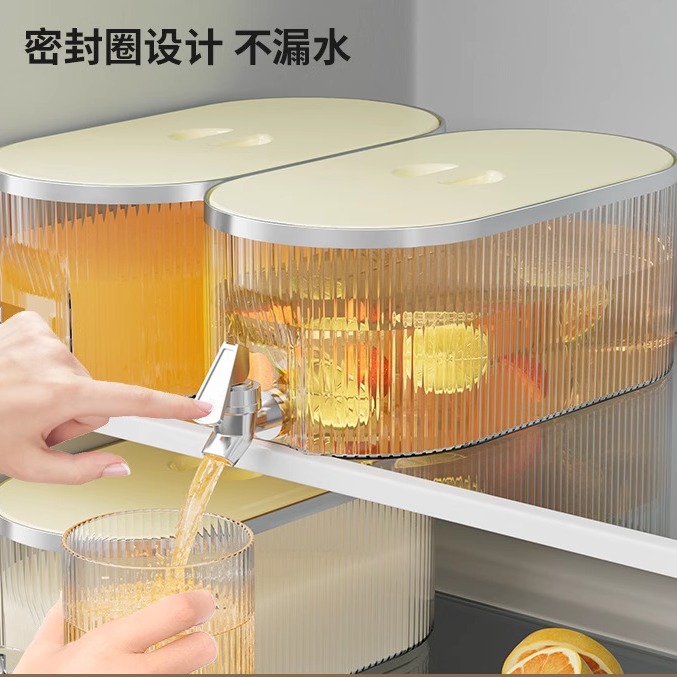 冰箱冷水壶带水龙头水果茶桶凉水壶家用饮料桶柠檬可乐桶5L