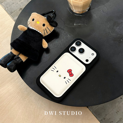 简约ins插卡Kitty磁吸卡包手机壳