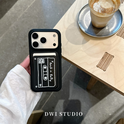 复古小众CD磁吸插卡卡包手机壳
