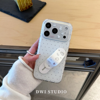 可爱米菲波点创可贴支架手机壳