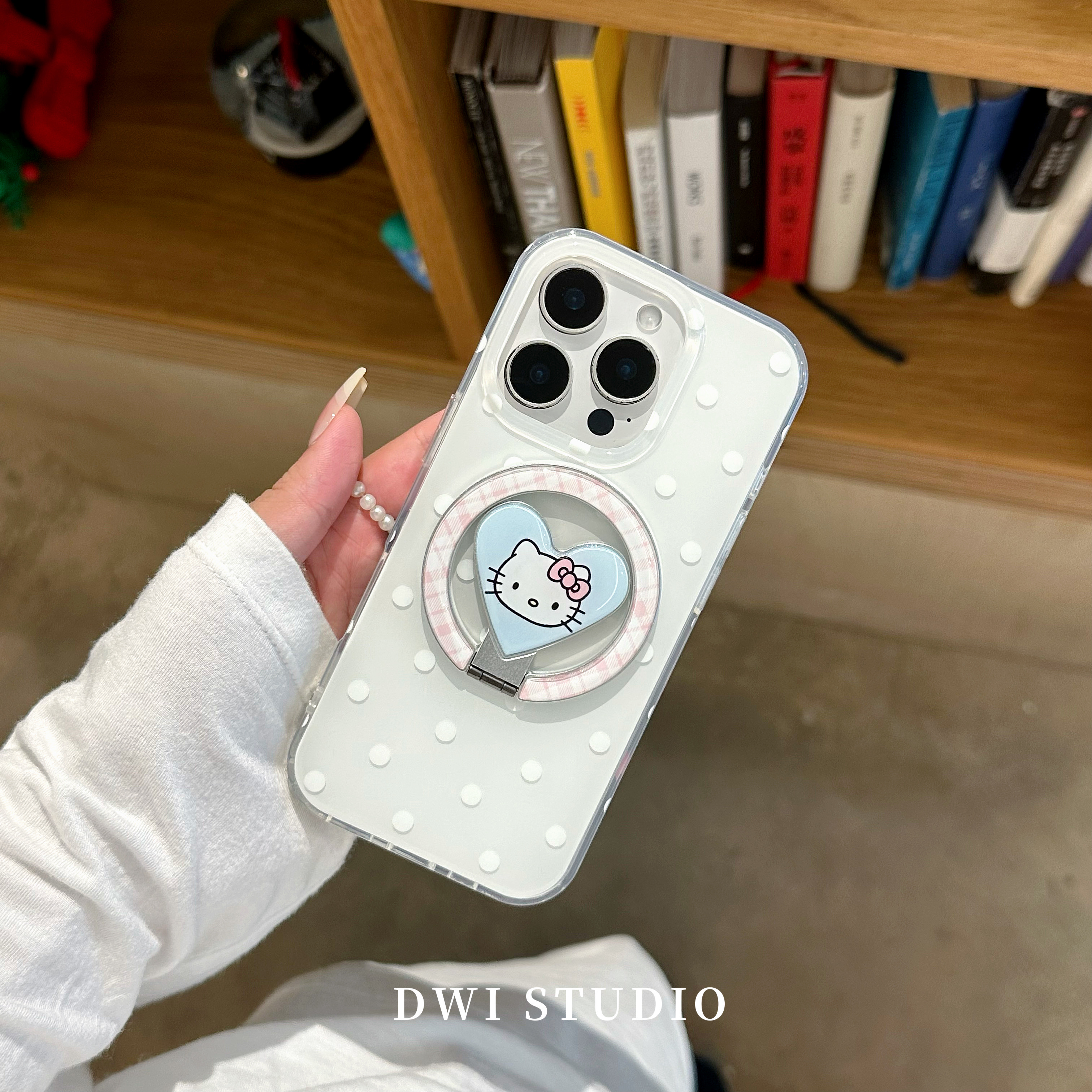 波点格纹Kitty磁吸爱心支架