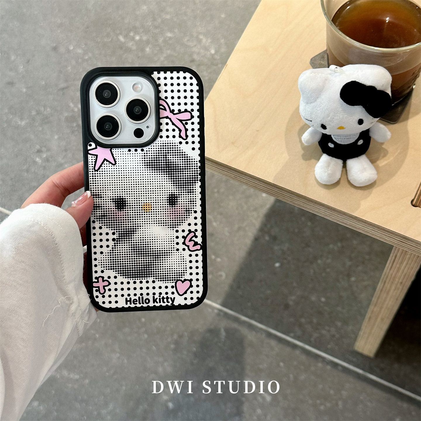 DWI STUDIO小众韩系马赛克Kitty手机壳16proma