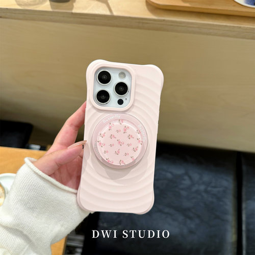 春天温柔粉色碎花磁吸波漾手机壳