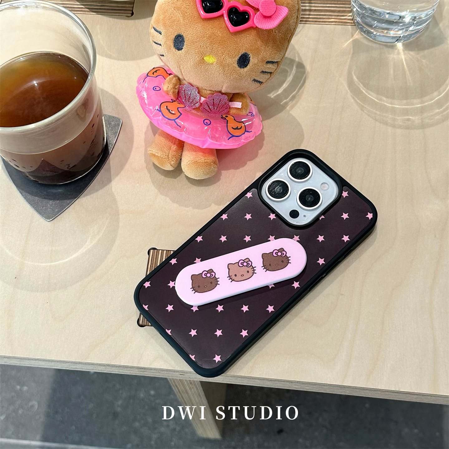 星星Kitty复古创可贴支架手机壳