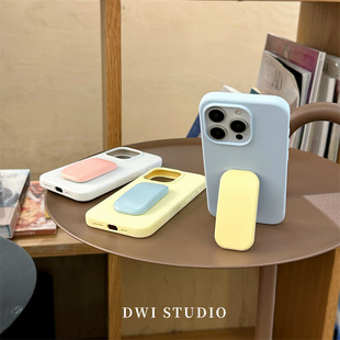 DWI STUDIO简约高级感纯色液态硅胶推拉支架手机壳17promax/14适用苹果15pro/15promax/13新款iPhone16/xsmax