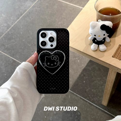 韩系ins磨砂波点爱心kt磁吸支架