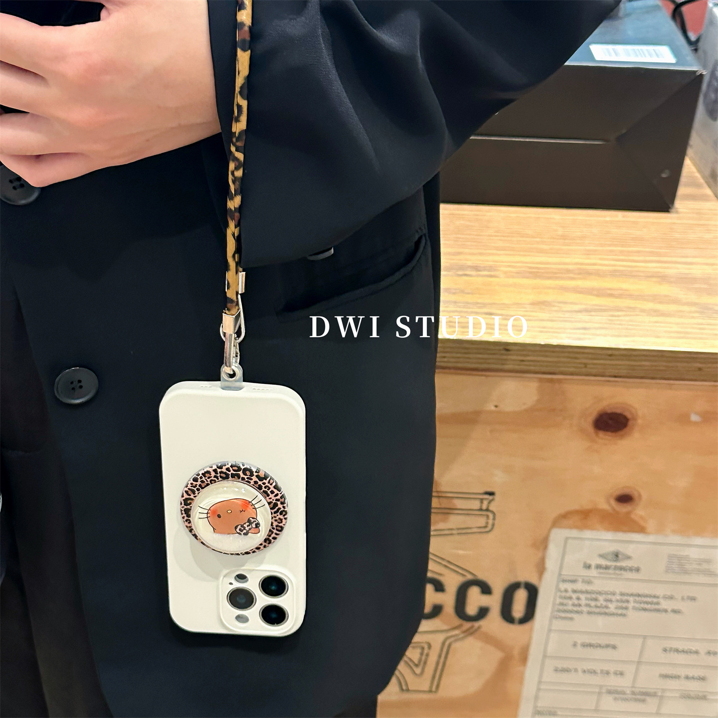 复古流沙Kitty豹纹手机壳