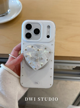 DWI STUDIO高级感白色星球磁吸支架手机壳17promax适用苹果16promaxiPhone16壳15/14