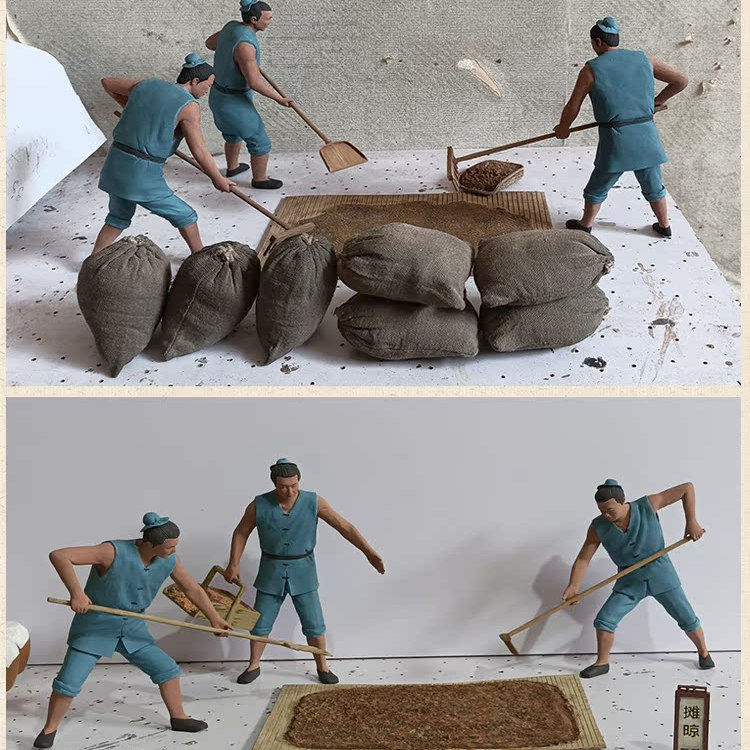微缩泥人制景酿酒DIY手工沙盘建筑模型材料场景小人物农场人偶