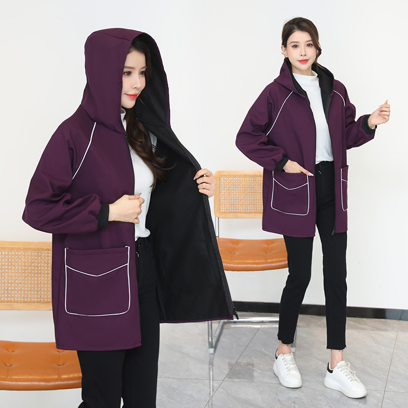 防水防油罩衣年轻款罩衣女可外穿冬天睡衣加厚防寒耐脏护衣洋气