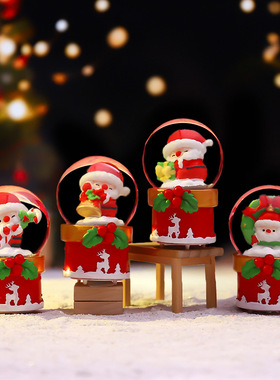 圣诞鹿圣诞小号水晶球发光迷你水球圣诞礼物儿童礼物批发摆件