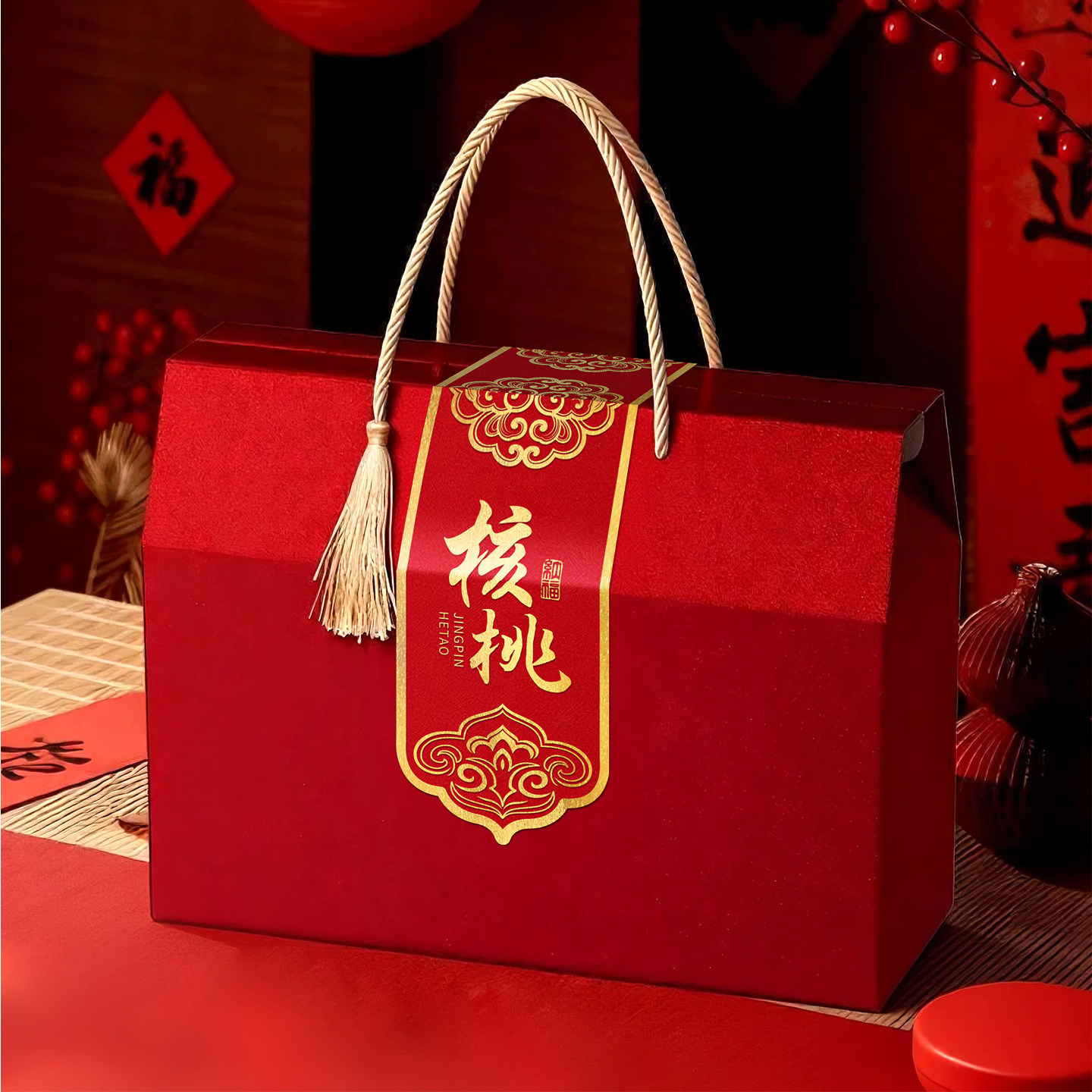 纸皮核桃纸箱彩盒水果土特产礼品包装盒通用新款干果箱红枣礼盒