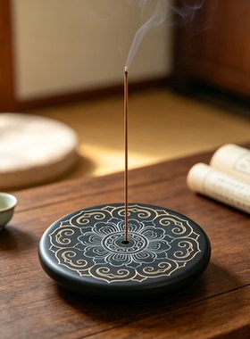 灵璧磬石香插摆件杯垫文创产品