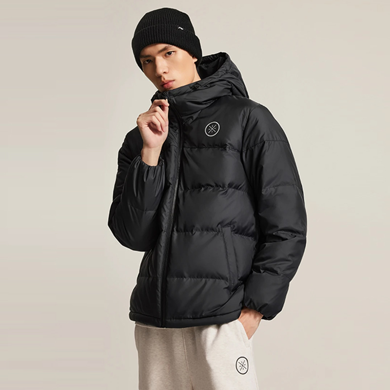 李宁韦德男短羽绒服80%鹅绒保暖