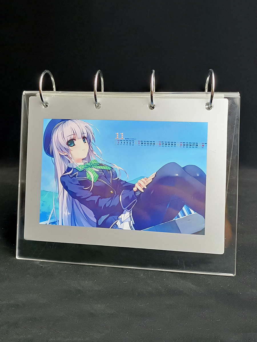 크리 에이 티브 아크릴 책상 달력 삽입 페이지 플립 사진 앨범 크리스탈 테이블 사진 프레임 6 인치 78 간단하고 절묘한 배치 레터링