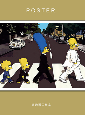 辛普森装饰画饭厅挂画北欧风格餐厅墙画奶茶店蛋糕店甜品店壁画