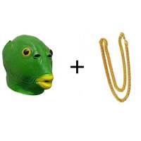 The same style of Douyin Internet celebrity Green Fishman, green-headed fish head cover, funny and funny Pikachu fishhead monster mask, sand sculpture face mask thumbnail 3