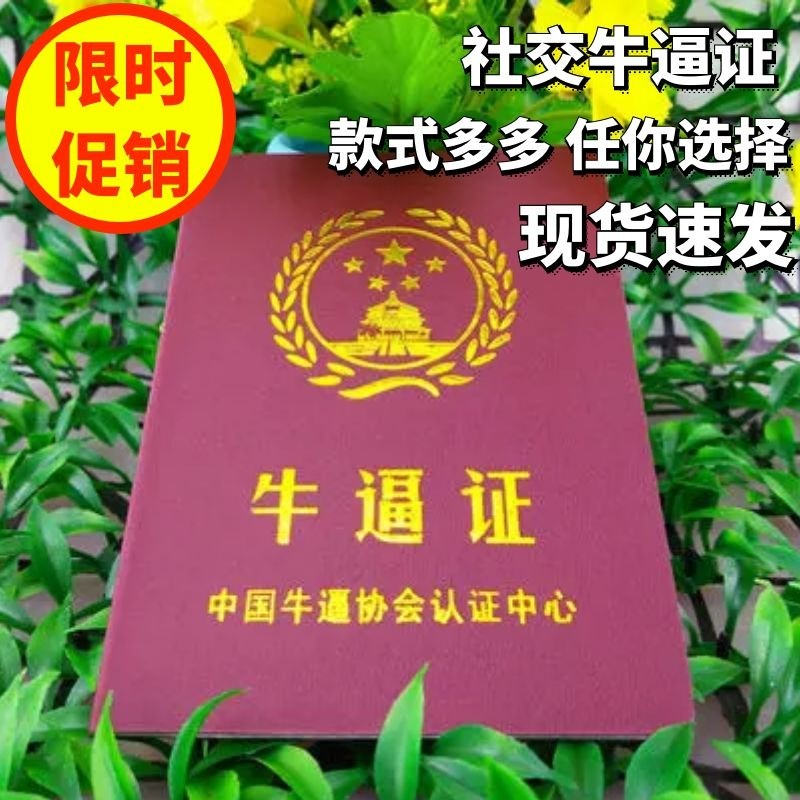 社交牛逼定制整蛊恶搞协会证书