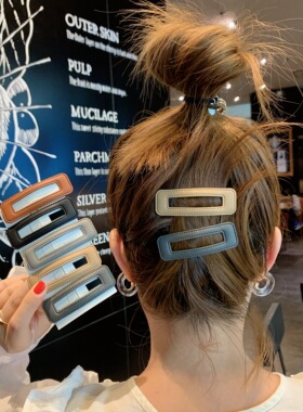 韩国东大门网红INS同款皮革BB夹碎发刘海发卡百搭丸子头卡子简约