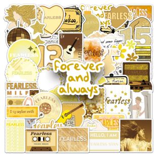 50张泰勒专辑FEARLESS明星贴纸个性跨境热卖装饰水杯手机防水贴纸
