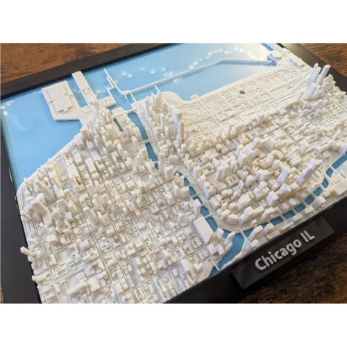 芝加哥微缩城市模型3d打印摆件装饰礼品礼物客厅办公桌面创意桌搭