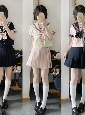 原创jk水手服套装收腰学院风上衣
