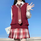 新年款 JK制服套装 女秋冬季 背心毛衣学院风西装 格裙大全套 原创正版