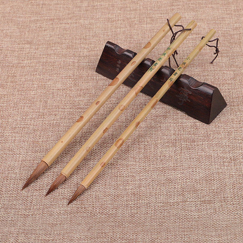 水墨书兰亭 香妃竹杆狼毫毛笔 小楷抄经书法国画 竹子杆 聚峰尖