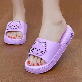 夏季 女厚底鞋 韩版 时尚 一字拖女士 新款 学生外穿软底防滑凉拖鞋 拖鞋
