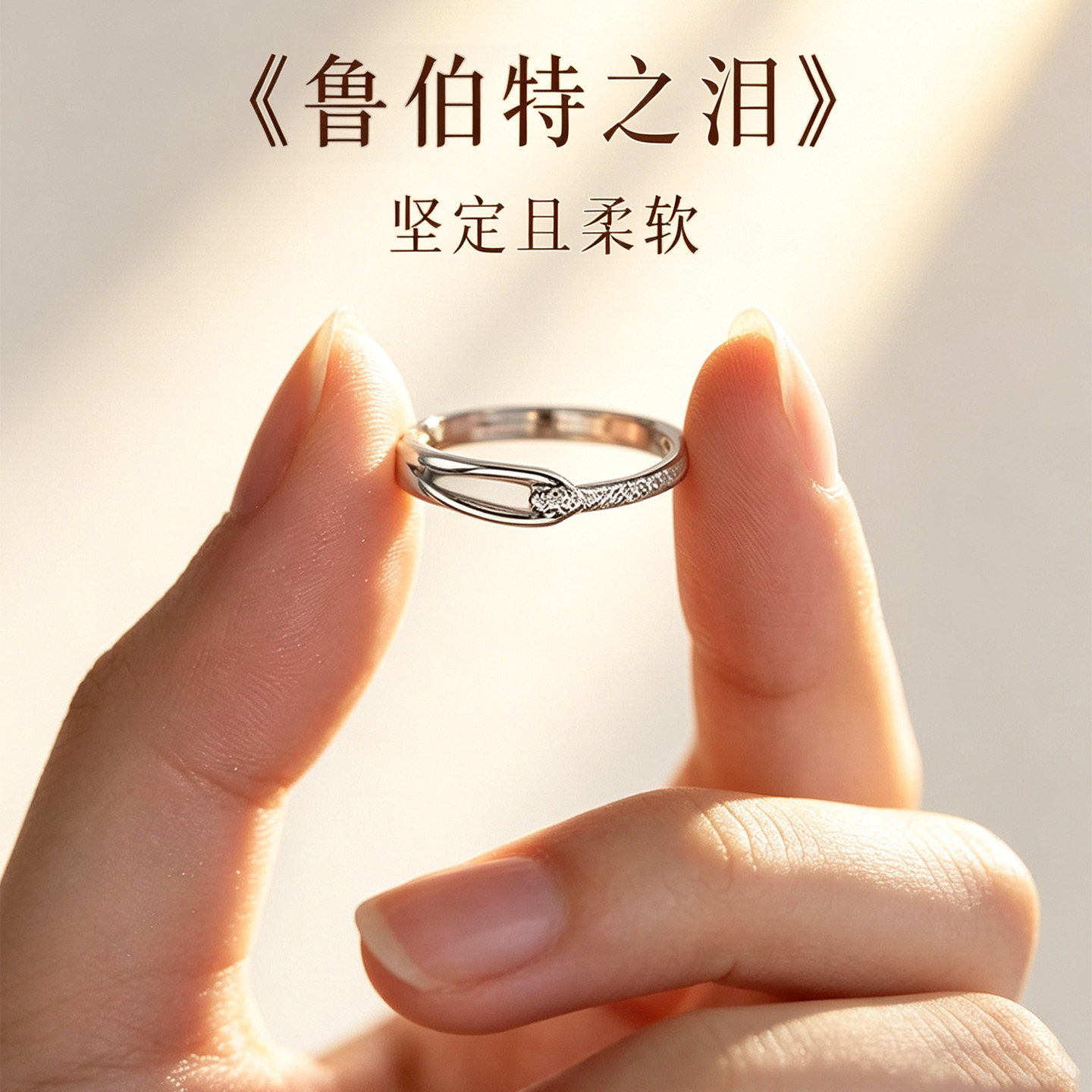 银戒指《鲁伯特之泪》开口可调节图片