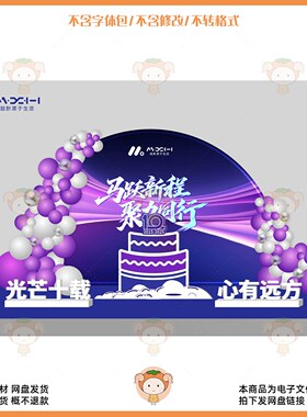 紫色气球蛋糕主题生日派对背景设计素材PSD源文件